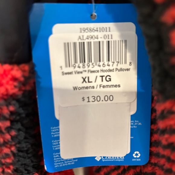NWT Columbia Women’s Sz XL Sweet view fleece Hooded Pullover Jacket - Picture 7 of 7